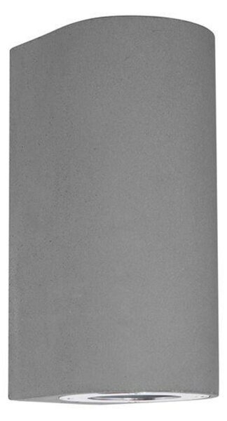 NOVA LUCE venkovní nástěnné svítidlo LIDO šedý beton skleněný difuzor GU10 2x7W IP65 100-240V bez žárovky světlo nahoru a dolů 9790522