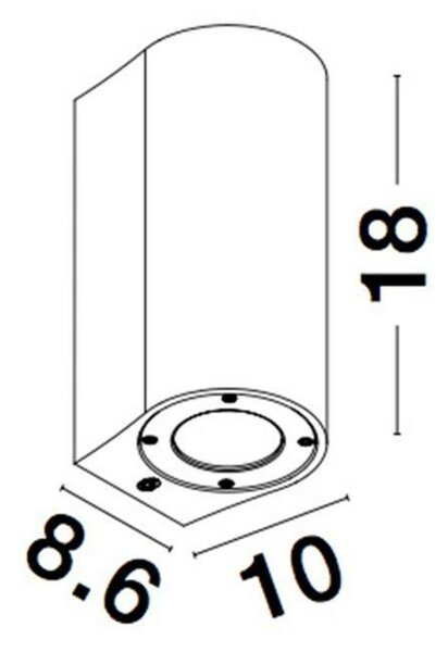 NOVA LUCE venkovní nástěnné svítidlo LIDO šedý beton skleněný difuzor GU10 2x7W IP65 100-240V bez žárovky světlo nahoru a dolů 9790522