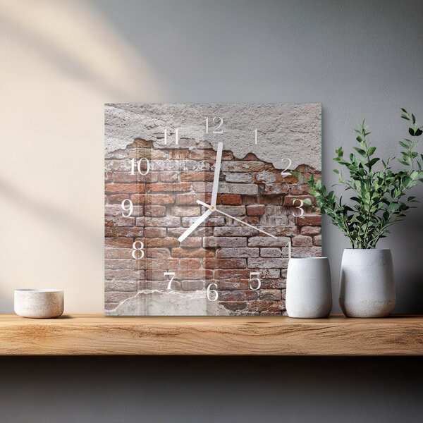 Skleněné hodiny Cihlový zskb-30x30-00086748
