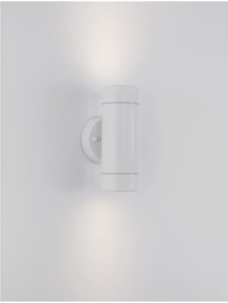 NOVA LUCE venkovní nástěnné svítidlo LIMBIO bílý akryl skleněný difuzor GU10 2x7W bez žárovky IP44 světlo nahoru a dolů 9010621