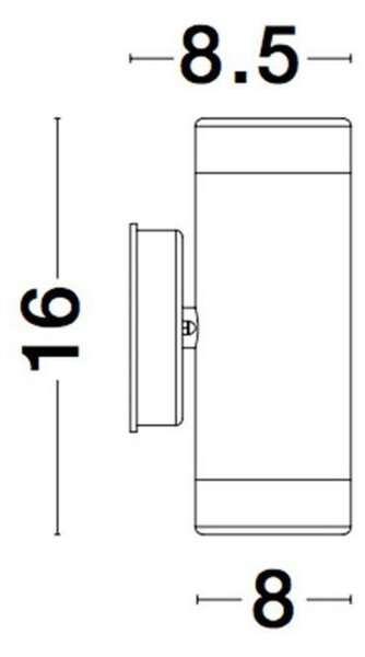 NOVA LUCE venkovní nástěnné svítidlo LIMBIO černý ABS skleněný difuzor GU10 2x7W bez žárovky IP44 světlo nahoru a dolů 9010622