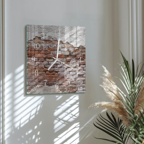 Skleněné hodiny Cihlový zskb-30x30-00086748