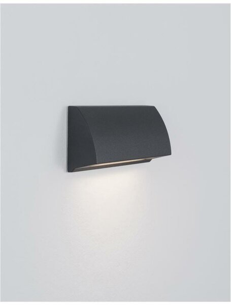 NOVA LUCE venkovní nástěnné svítidlo LIV tmavě šedý hliník a skleněný difuzor LED 3.5W 3000K 200-240V 120st. IP54 9018062