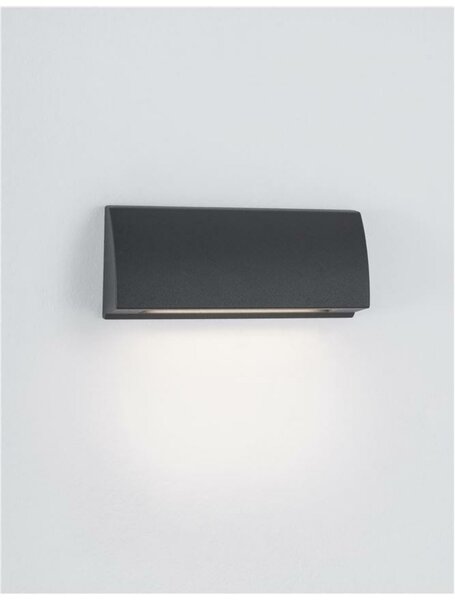 NOVA LUCE venkovní nástěnné svítidlo LIV tmavě šedý hliník a skleněný difuzor LED 3.5W 3000K 200-240V 120st. IP54 9018062