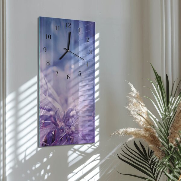 Skleněné hodiny vertikální Květ zsppc-30x60-00171858