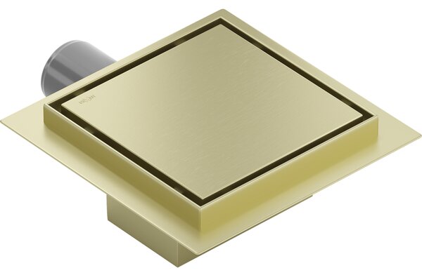 Mexen Flat-Q, bodová podlahová vpusť 12 cm, zlatá matná, 1A10012
