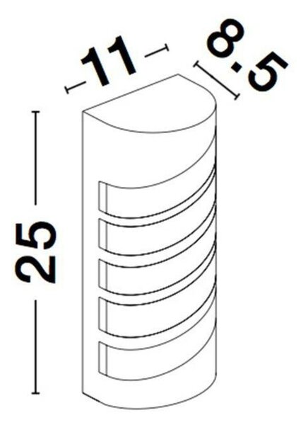 NOVA LUCE venkovní nástěnné svítidlo LUPO černý hliník akrylový difuzor LED 10W 3000K 220-240V 64st. IP65 9926617