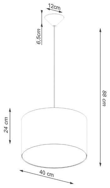 Závěsné svítidlo Nova, 1x černé textilní stínítko, (fi 40 cm)