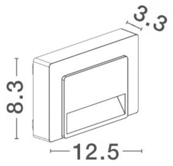 NOVA LUCE venkovní nástěnné svítidlo LUTON tmavě šedý ABS LED 1.2W 3000K IP65 100-220V vč. driveru 8403626