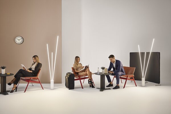 Mantra 7345 Vertical, stmívatelná bílá stojací lampa se dvěma prvky, LED 44W 2600lm 3000K, výška 180cm