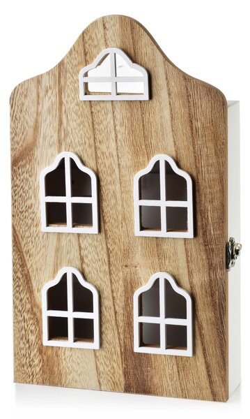 Mondex Dřevěná skříňka na klíče STACY 17,5x5,5x29,5 cm hnědá