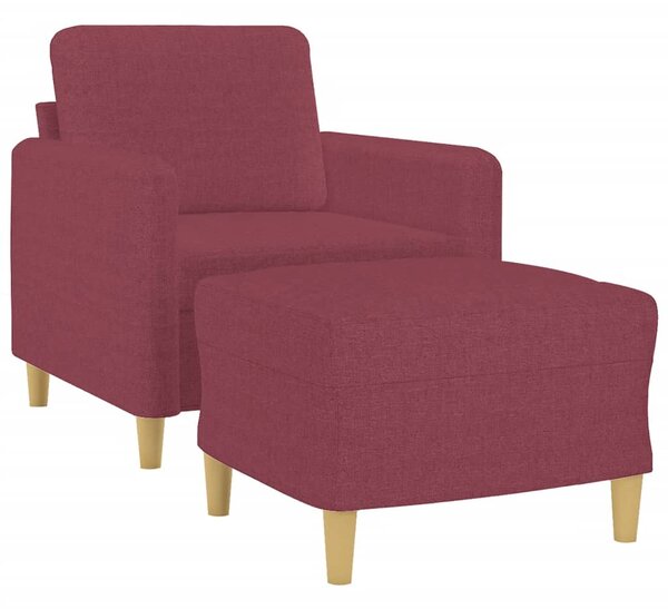 Křeslo s podnožkou vínové 60 cm textil 3201190