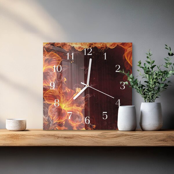 Skleněné hodiny Květy ohně zskb-30x30-00080391
