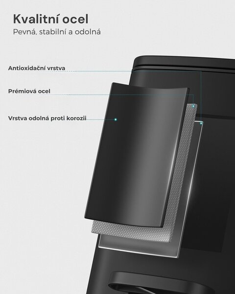 Koupelnový odpadkový koš NORD, 6 l, černý SongmicsHome