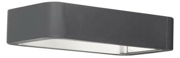 NOVA LUCE venkovní nástěnné svítidlo NED tmavě šedý hliník skleněný difuzor LED 2x6W 3000K 220-240V 2x38st. IP54 světlo po dvou stranách 9104021