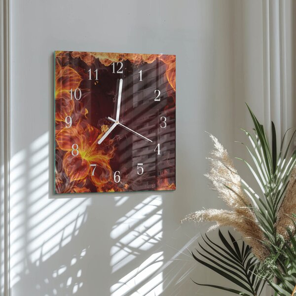 Skleněné hodiny Květy ohně zskb-30x30-00080391