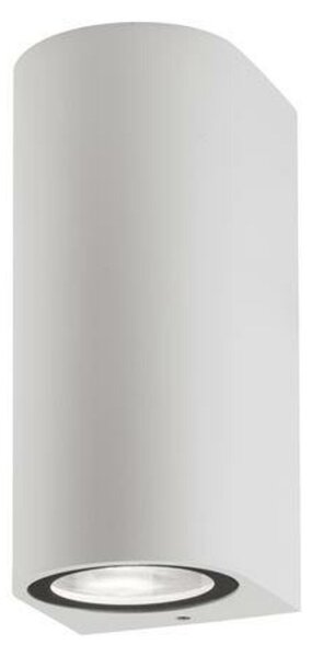 NOVA LUCE venkovní nástěnné svítidlo NERO hliník bílé skleněný difuzor GU10 2x7W 220-240V IP54 bez žárovky světlo nahoru a dolů 910022
