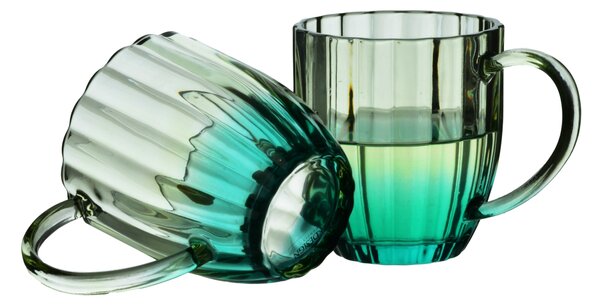 Affekdesign Skleněný hrnek VINI 350 ml zelený/modrý