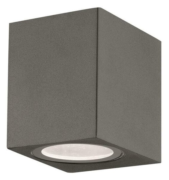 NOVA LUCE venkovní nástěnné svítidlo NERO tmavě šedý hliník skleněný difuzor GU10 1x7W 220-240V IP54 bez žárovky světlo dolů 710041