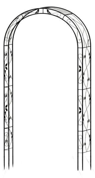 Kovový zahradní květinový oblouk BestBerg BBFA-10B / 260 × 134 × 38 cm / černá