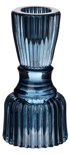 Mondex Skleněný svícen PATRICIA BLUE 5,1x10,2 cm modrý