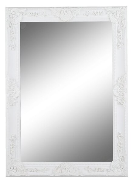 Dřevěné nástěnné zrcadlo Malkia 9, bílé