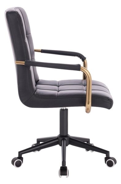 LuxuryForm DESIGN Židle VERONA GOLD na černé podstavě s kolečky - černá