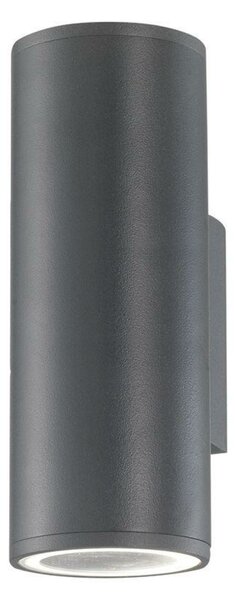 NOVA LUCE venkovní nástěnné svítidlo NODUS tmavě šedý hliník skleněný difuzor GU10 2x7W 220-240V IP54 bez žárovky světlo nahoru a dolů 773223