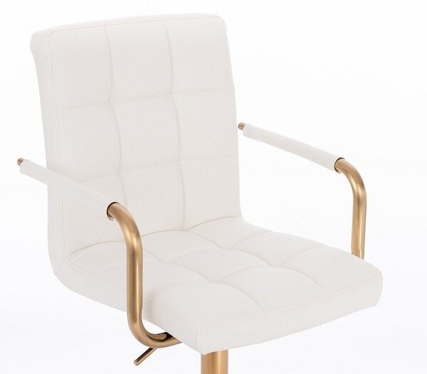 LuxuryForm DESIGN Židle VERONA GOLD na černém talíři - bílá