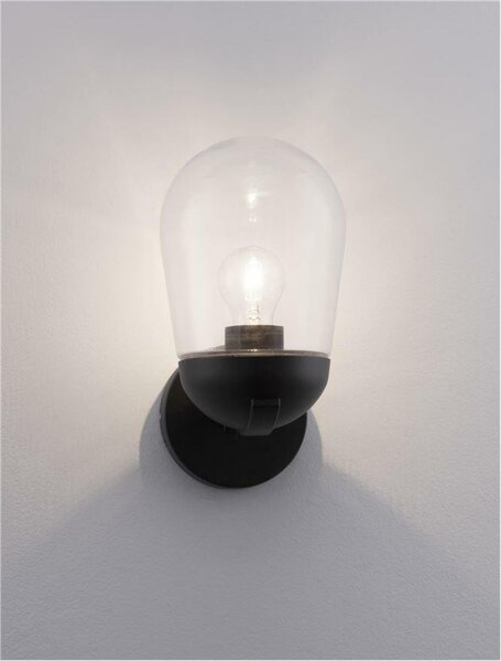 NOVA LUCE venkovní nástěnné svítidlo OMIKA tmavě šedý hliník a čiré sklo E27 1x12W 220-240V bez žárovky IP54 9060194
