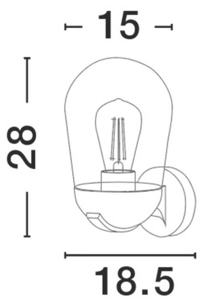 NOVA LUCE venkovní nástěnné svítidlo OMIKA tmavě šedý hliník a čiré sklo E27 1x12W 220-240V bez žárovky IP54 9060194