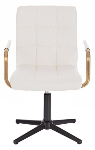 LuxuryForm DESIGN Židle VERONA GOLD na černém kříži - bílá