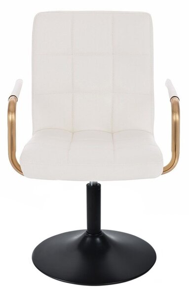 LuxuryForm DESIGN Židle VERONA GOLD na černém talíři - bílá