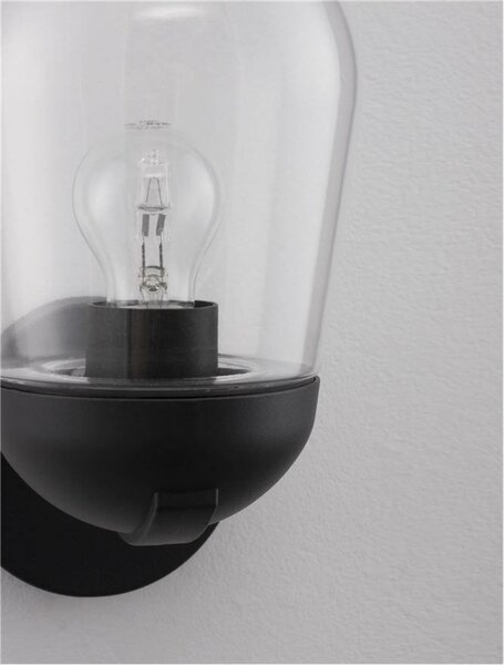 NOVA LUCE venkovní nástěnné svítidlo OMIKA tmavě šedý hliník a čiré sklo E27 1x12W 220-240V bez žárovky IP54 9060194