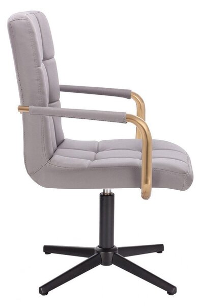 LuxuryForm DESIGN Otočná židle VERONA GOLD na černém kříži - šedá