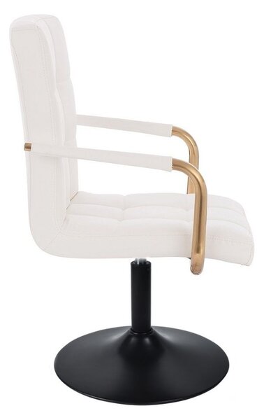LuxuryForm DESIGN Židle VERONA GOLD na černém talíři - bílá
