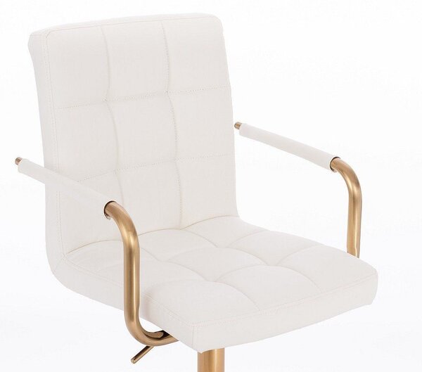 LuxuryForm DESIGN Židle VERONA GOLD na zlatém kříži - bílá