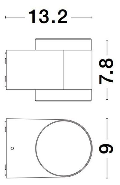 NOVA LUCE venkovní nástěnné svítidlo NUS černý hliník a akrylový difuzor LED 2x4W 3000K 100-240V 120st. IP54 světlo nahoru a dolů 9200202