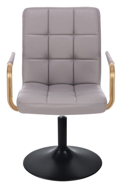 LuxuryForm DESIGN Otočná židle VERONA GOLD na černém talíři - šedá