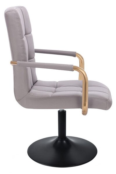 LuxuryForm DESIGN Otočná židle VERONA GOLD na černém talíři - šedá