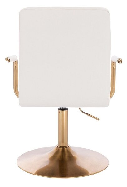 LuxuryForm DESIGN Židle VERONA GOLD na zlatém talíři - bílá