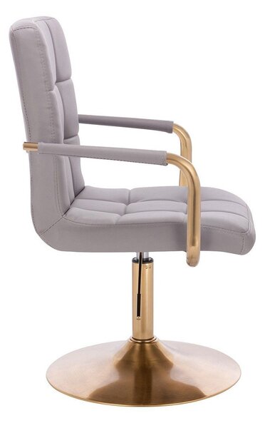 LuxuryForm DESIGN Otočná židle VERONA GOLD na zlatém talíři - šedá