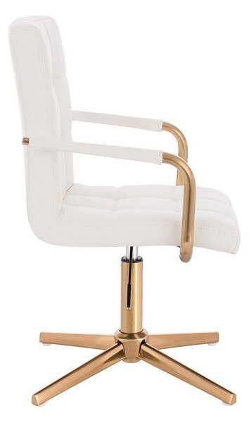 LuxuryForm DESIGN Židle VERONA GOLD na zlatém kříži - bílá
