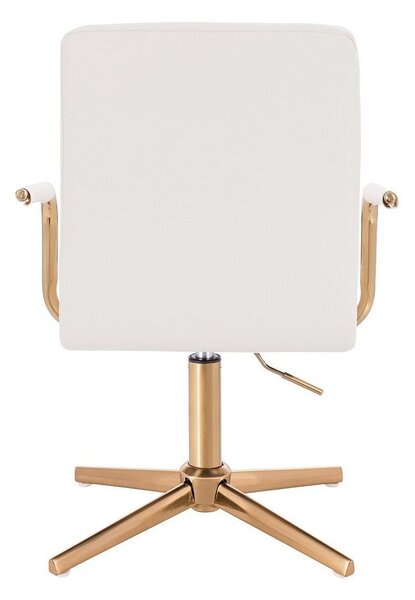 LuxuryForm DESIGN Židle VERONA GOLD na zlatém kříži - bílá