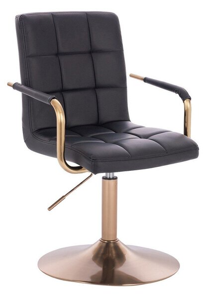 LuxuryForm Židle VERONA GOLD na zlatém talíři - černá