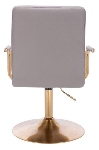 LuxuryForm DESIGN Otočná židle VERONA GOLD na zlatém talíři - šedá