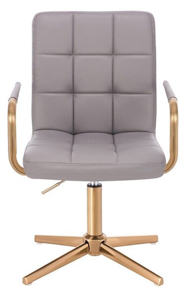 LuxuryForm DESIGN Otočná židle VERONA GOLD na zlatém kříži - šedá