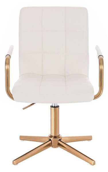 LuxuryForm DESIGN Židle VERONA GOLD na zlatém kříži - bílá