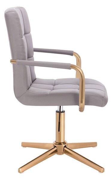 LuxuryForm DESIGN Otočná židle VERONA GOLD na zlatém kříži - šedá