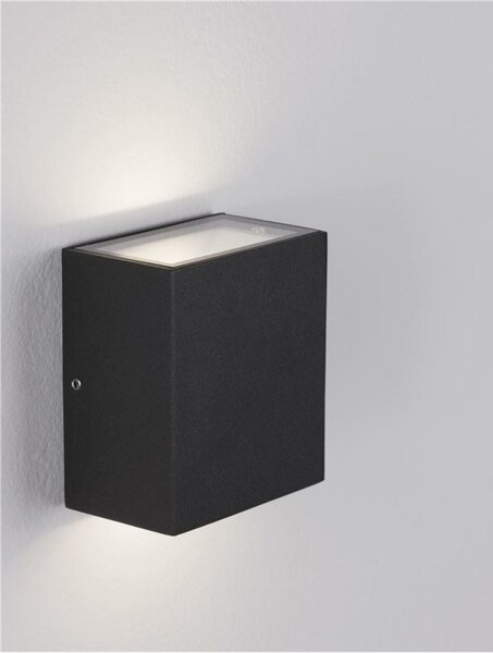 NOVA LUCE venkovní nástěnné svítidlo PARRIS antracitový hliník a čiré sklo LED 10.4W 3000K 220-240V 266st. IP65 světlo nahoru a dolů 9492650